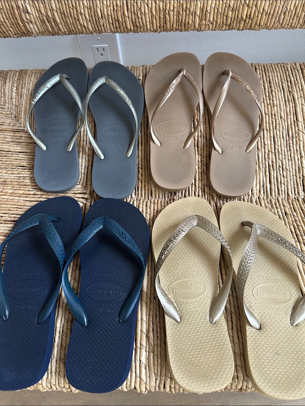 Havaianas Flip Flop Bundle — Navy, Gray, Tan & Beige